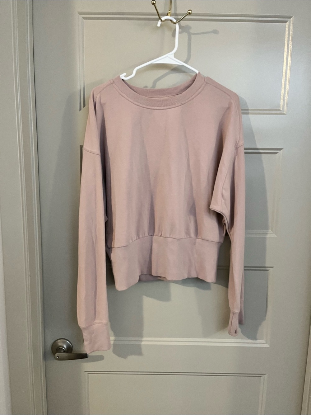 Athleta Dusty Pink Cropped Crewneck Sweatshirt